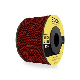 EdcX Mason's Line Diameter 1.7 mm | 50 m, 100 m and 300 m | Nylon | Brick Line, Construction Cord, Gardening, Mason's Cord | Tear-Resistant, Weatherproof Power Cable with Low Stretch (Orange + Black,