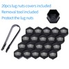 M12x1.25 Black 6 Spline Lug Nuts - Anti-Theft, 1.38" Long,