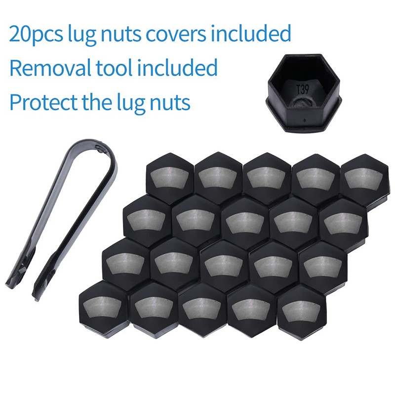 M12x1.25 Black 6 Spline Lug Nuts - Anti-Theft, 1.38" Long,