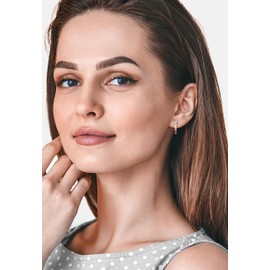 SOFIA MILANI - Women's Earrings 925 Silver with Zirconia Stones - Bar Stud Earrings, Sterling silver, Cubic Zirconia