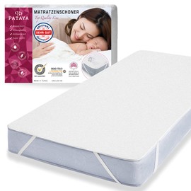 PATAYA Mattress Protector Waterproof Mattress Topper - as well as an Incontinence Topper for Babies / Children, Mattress Protector, Incontinence Underlay, Washable, Suitable for Cot / Cot (70 x 140 cm)