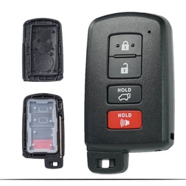Key Fob Shell Case Replacement Fits for 2013-2019 Toyota RAV4 Sequoia Highlander Remote Control 4 Button Pad Cover