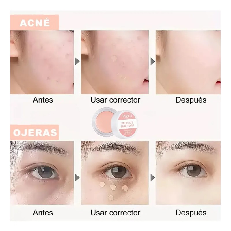 * Corrector E Iluminador De Ojos En Crema Alta Cobertura