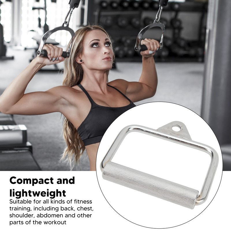 Cable Machine Handle Steel Knurled Fitness Hand Grip Pulldown Rowing