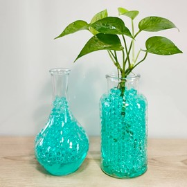 KONFEN Water Beads 20000Pcs Water Gel Soil, Green Water Balls Jelly Crystal Beads Gel Ball Water Absorbing Beads for Vases, 100g 7-8mm Vase Fillers for Home Decorations (Green)