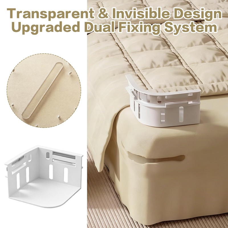 TAGMEIU 4 Pcs Bed Sheet Holder Clips, Mattress Sheet Fasteners