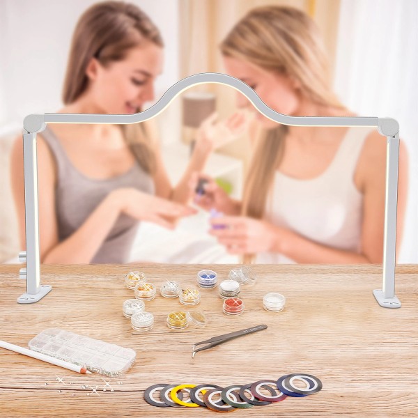 Unbrand White Table-top Lash Light, Foldable Nail Tech Light, Nail