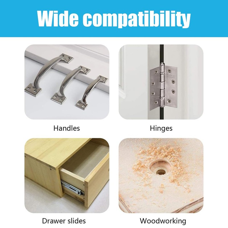 3pcs High Speed Steel Self Centering Drill Bits, Hinge Drill