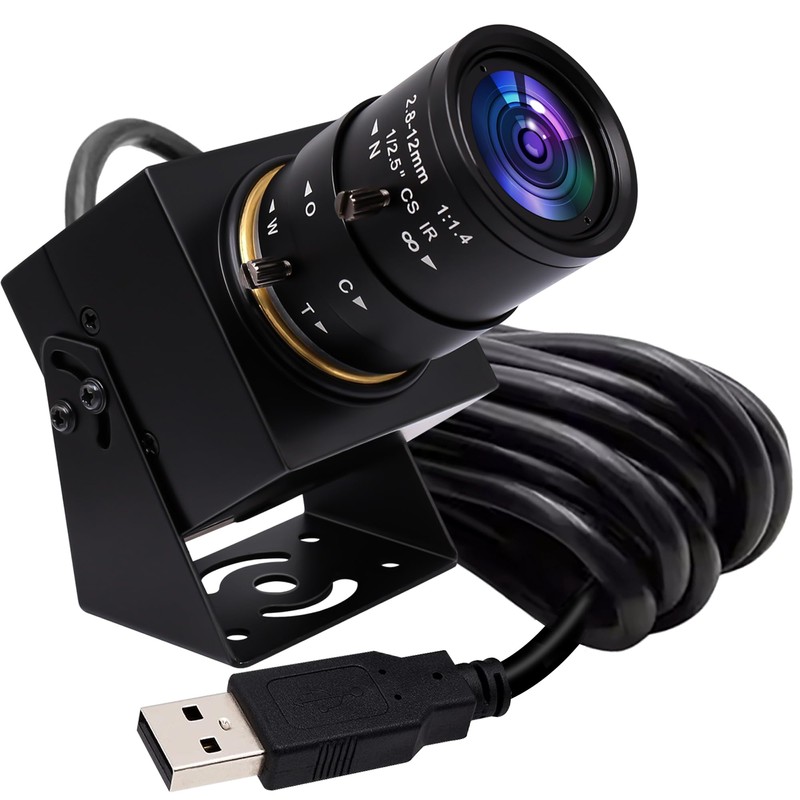 ELP Cámara USB 4K con micrófono Zoom manual Cámara web