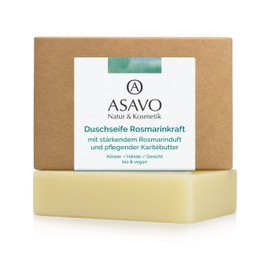 ASAVO Premium Natural Rosemary Soap, Handmade Organic Soap, with Fine Organic Karite Butter & 100% Essential Oils, Vegan, 95 g