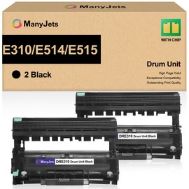 ManyJets E310 E514 E515 Drum Unit Replacement (2-Pack) Compatible for Dell E310 E310dw E514 E514dw E515 E515dw E515dn - 12,000 Pages Imaging Drum Compatible for Dell PVTHG/593-BBKD/P7RMX (Black)