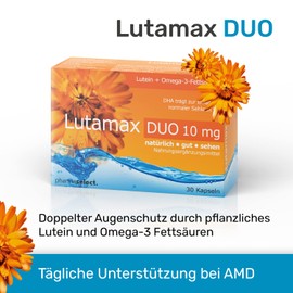 Lutamax Duo Capsules 20 mg Lutein / 30 Eye Capsules: Double Eye Protection with Vegetable Lutein and Omega-3 Fatty Acids