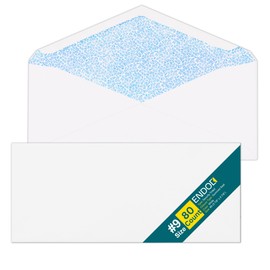 #9 Envelopes Letter Size - 80 Pack - Security Tinted 3 7/8" x 8 7/8" Gummed Seal Business Envelopes - Return Mailing Envelopes - Legal Envelopes for Checks, Invoices, Statements - 24lb Plain Envelopes
