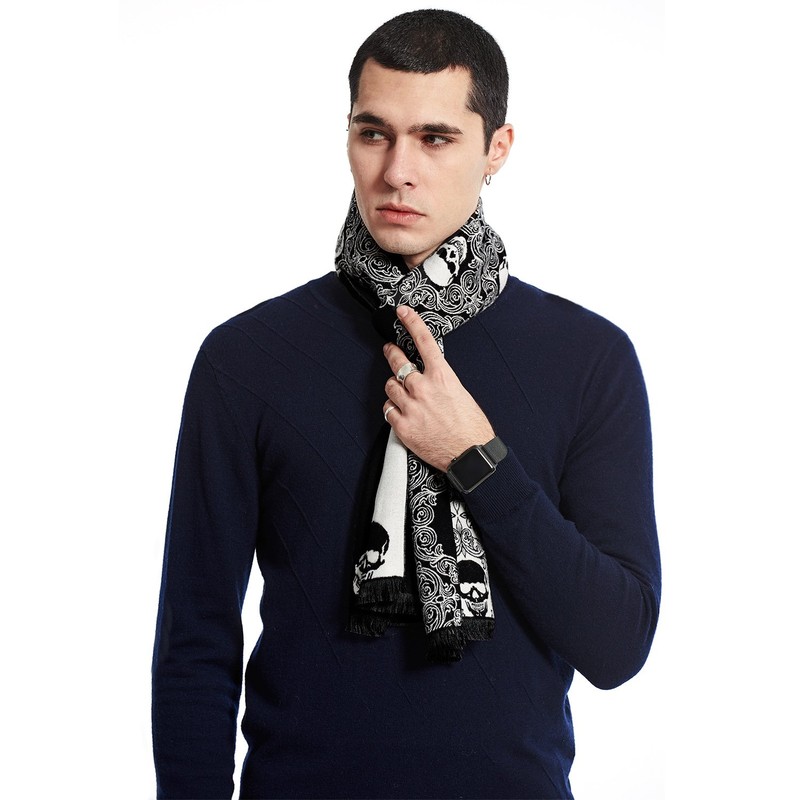 Landisun Women Scarf Men Scarf Skull Shawl Unisex Soft Long