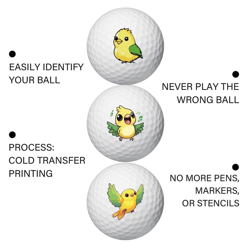 PLIGREAT Cute Birds Golf Ball Markers, Yellow Birds Marking Stickers