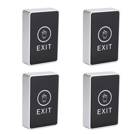 Touch to Exit Button for Door Access Control System LED Light 5 Contact Output Push Exit Switch Rectangle Shape 4pcs