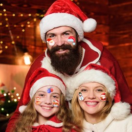 winthrop 240 Pcs Bulk Christmas Temporary Tattoos for Kids, Individually Wrapped Safety Waterproof Tattoos Stickers, Best Choice for Christmas Goody Bag Stuffers, 60 Different Designs Santa Snowman