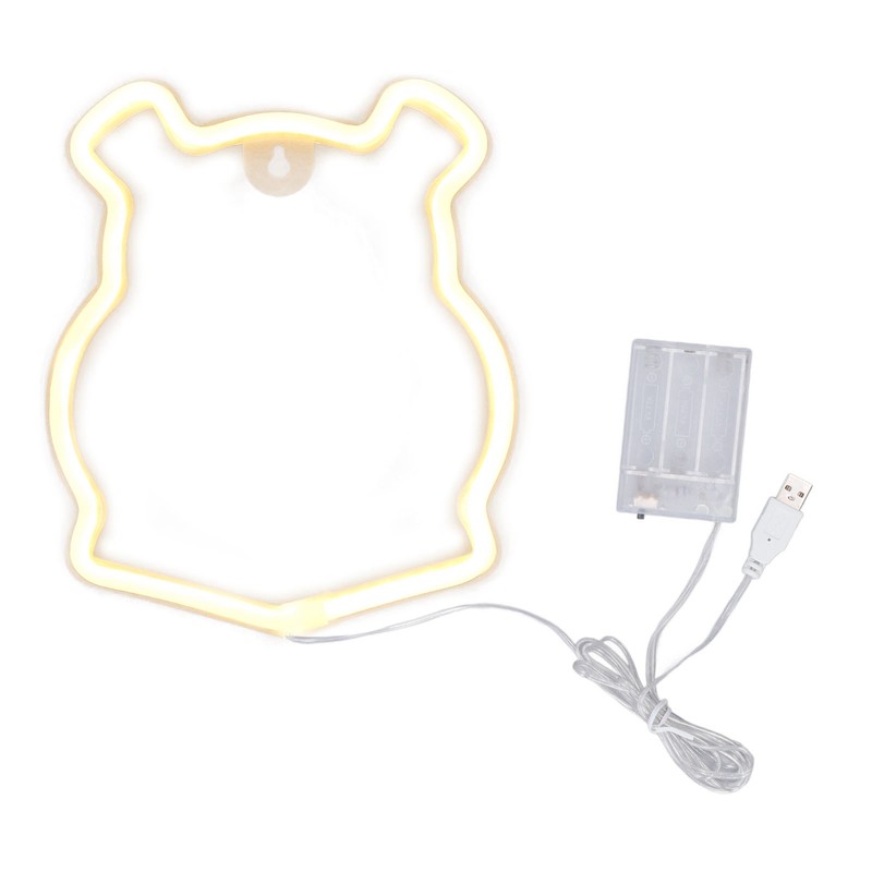 Neon Light LED Bear Shaped Neon Sign Battery Operated USB