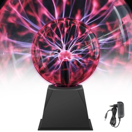 Comely 6 Inch Magic Plasma Lamp, Red Light Plasma Ball Ball Plasma Ball, Electrostatic Ball, Touch Sensitive Flash Ball for Children's Room, Parties, Party Decorations
