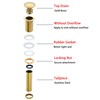 SWHYGER Bathroom Sink Drain Without Overflow Polished Gold,Bath Faucet Vessel