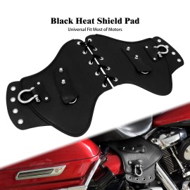 HDBUBALUS PU Leather Heat Saddle Black Shield Deflector Fits For Most Universal Motorcycle
