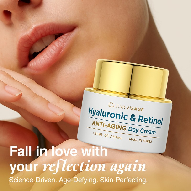 Clear Visage Hyaluronic Acid Moisturizer - Dermatologist Tested - Retinol