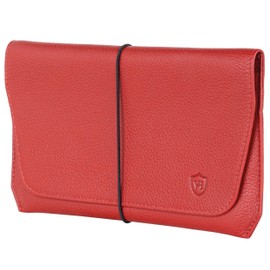 VON HEESEN Leather Passport Holder with RFID Protection - Passport Case Made of Genuine Leather - Passport Organiser for Style-Conscious Men and Women, red, Landscape