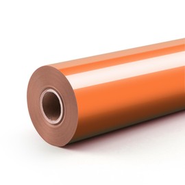 LOKLIK Heat Transfer Vinyl Roll - Iron-On HTV for T-Shirts & Fabrics - Durable Machine Washable Craft Vinyl for Use with Heat Press Machines (Orange)