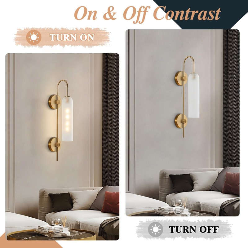 BOKT Mid Century Modern 1-Light Wall Mounted Light Brushed Gold