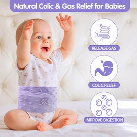 Comfheat Colic and Gas Relief for Newborns and Infants, Flaxseed Heated Tummy Wrap, Baby Swaddling Belt with Soothing Warmth, Natural Relief for Upset Stomach in Babies and Toddlers, 0-3 Years (Puple)