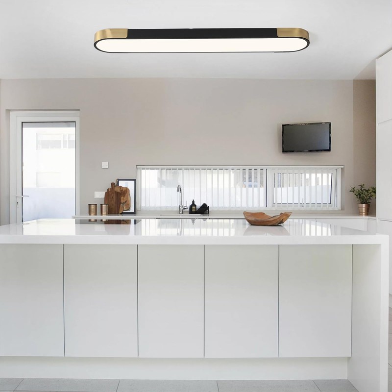 Tioolo Dimmable LED Ceiling Lights Flush Mount Ceiling Light 4FT