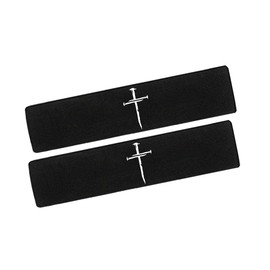 LYUQAPZ 2 Pack Car Seat Belt Pad Cover Compatible with Cross of Nails, Christian Religious Cross with Nails, Jesus Christ, Embroidered Logo Car Seat Belt Pads Safety Belt Strap Luggage Shoulder Pad