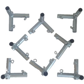 8pcs 3/4" 3 Way Corner Slider Canopy Fitting (FO3A) - Fits 3/4" EMT Pipe That has an Outer Diameter of 15/16"