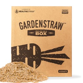 HealthiStraw GardenStraw Mulch Box, 2 cu ft (10 lb) – All-Natural, Sustainable Wheat Straw for Gardens, Lawn Seeding – Water-Conserving – Cleaned, Zero Plastic Package