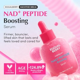 EQQUALBERRY NAD+ Peptide Boosting Smoothie Serum 30 ml | Suero facial rejuvenecedor con NAD+, péptidos y antioxidantes para firmeza, luminosidad e hidratación