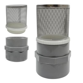 AIMCOCO 1.5" Stainless Steel Filter Cover Connected to 1.5 inch/DN40 Grey PVC Filter Water Pipe, Suction Strainers Used to Remove Debris and Reduce Solid Entry（1pcs）