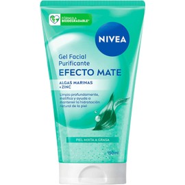 NIVEA Gel Limpiador Facial y Purificante Efecto Mate (150 ml) - Enriquecido con Algas Marinas, Ideal para Piel Mixta y Grasa
