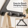 Over-the-Door Hook Rack - 6 Aluminum Hooks for Coats, Hats,