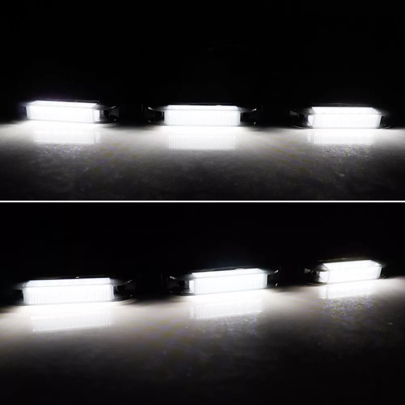 APOLLOLED 3pcs Smoked White LED Grille Marker Hood Scoop Light