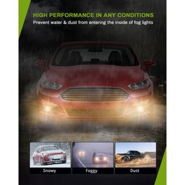 AUTOSAVER88 Fog Lights Compatible with 2008-2014 Ford Focus / 2006-2014 Ford Mustang / 05-11 Ranger(STX) / 11-14 Explorer / 10-14 RDX / 10-12 Subaru Outback&Legacy Fog Lamp Replacement