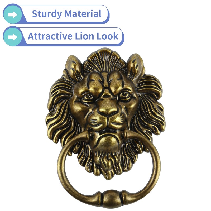 MOLIGOU Lion Head Door Knocker, 6 Inch Decorative Front Door