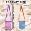 2pcs Beach Storage Bag, Foldable Mesh Shell Holder Seashell Collecting
