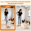Chicken Poop Scooper: 2-in-1 Rake & Sifter - Silver Chicken
