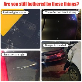 JNNJ 2 Stücke Selbstklebende Reflektierende Autoaufkleber, Wasserfeste Reflektierende Autoaufkleber, Pet Reflektierende Aufkleber Für Den Außenbereich - Wasserfeste Aufklebers Für Autos(Gelb)