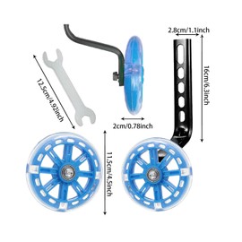 VeloGo Training Wheels for Kids Bike - Compatible with 12/14/16/18/20 Inch Bicycles, Universal Bicycle Training Wheels, Adjustable and Sturdy(Blue)