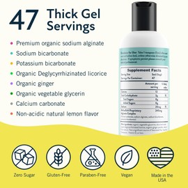 RefluxRaft Acid Reflux Therapy, Organic Alginate, Rapid & Long Lasting Gerd, LPR & Digestion Symptom Support, Zero Sugar, Gluten Free, Low Sodium, Lemon Ginger, 47 Gel Servings Per 8 OZ Bottle, 2 Pack