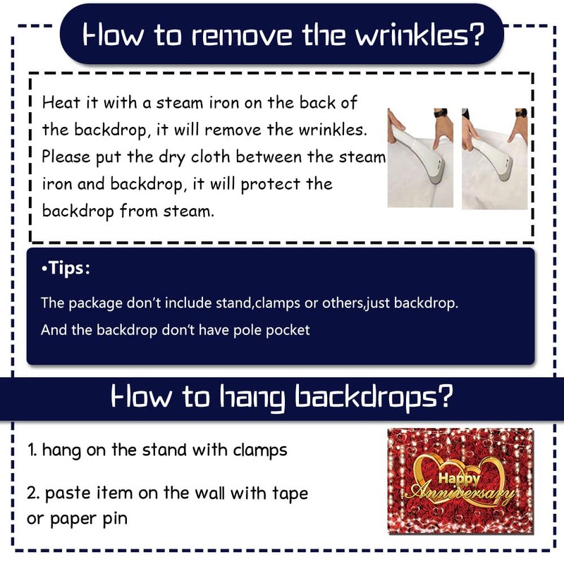 Qian Valentine's Day Red and Gold Happy Anniversary Photography Backdrop