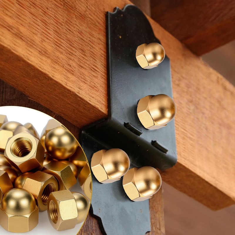 SWTYExt Pack of 8 Cap Nuts M10 Brass Cap Nuts
