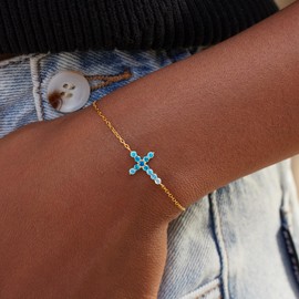 STORYJEWELLERY Mom Gifts, Cross Bracelet, Birthday Gifts for Mom, Unique Mothers Day Presents, Bracelet for Mother, Present for Moms