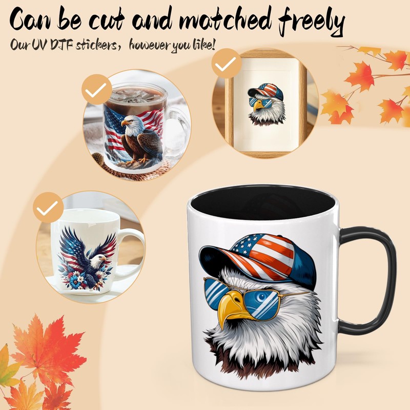Dorsbaby Eagle 24 PCS UV DTF Stickers for 16oz Tumblers